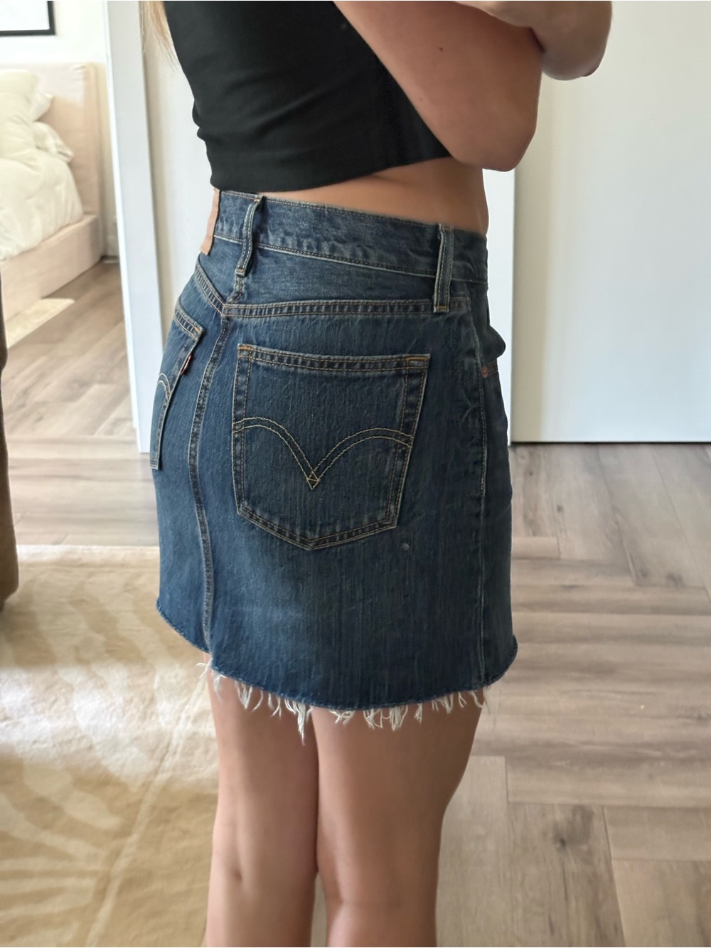 Levi's Classic Dark Blue Denim Mini Skirt - Women's